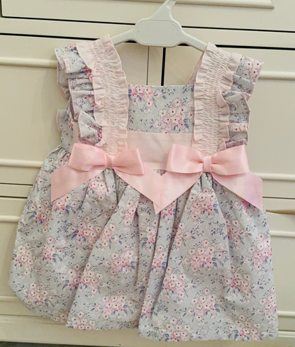 Pink Floral Sun Dress and Bloomer Set