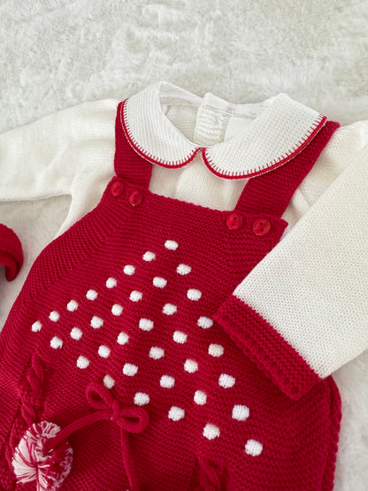 Pom Pom Red Romper