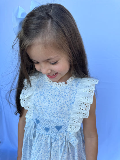 Smocked Heart Floral Dress