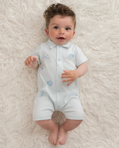 Seashell Polo Romper with Bid