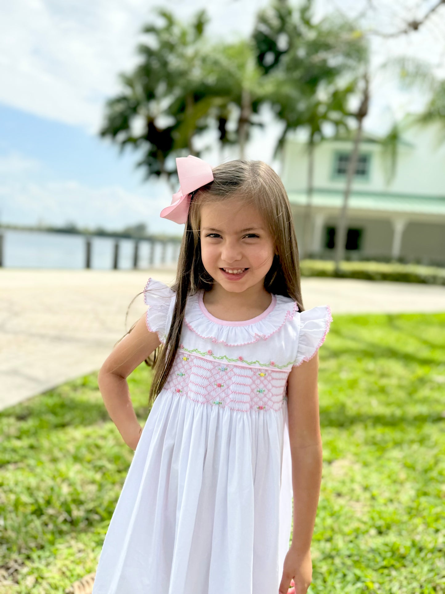 Emma Dress with Embroidered Flowers