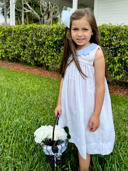 Blue Scallop Collar Dress