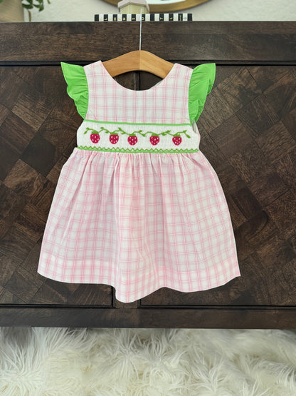 Strawberry Hand Smocked Dress