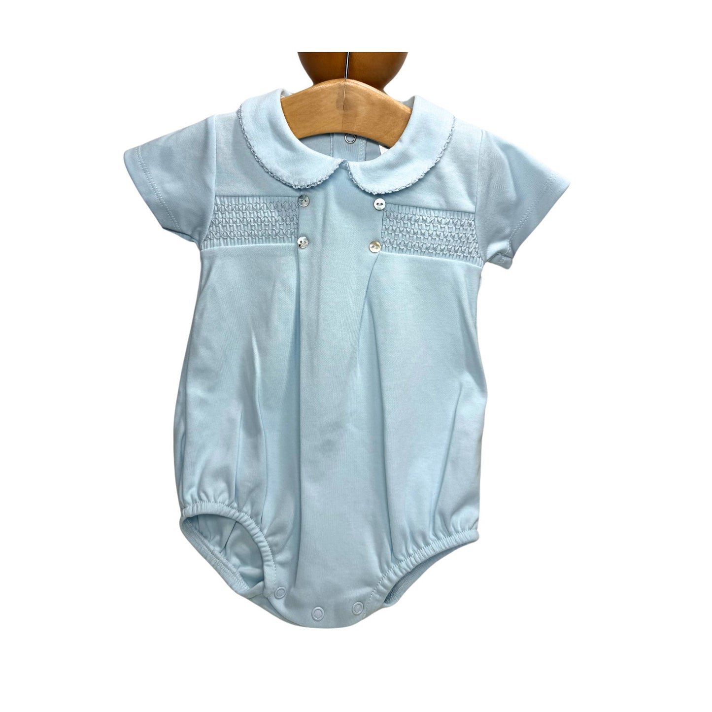 Smocked Romper Blue