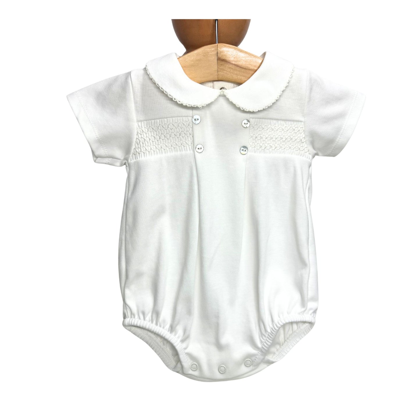 Smocked Romper Ivory