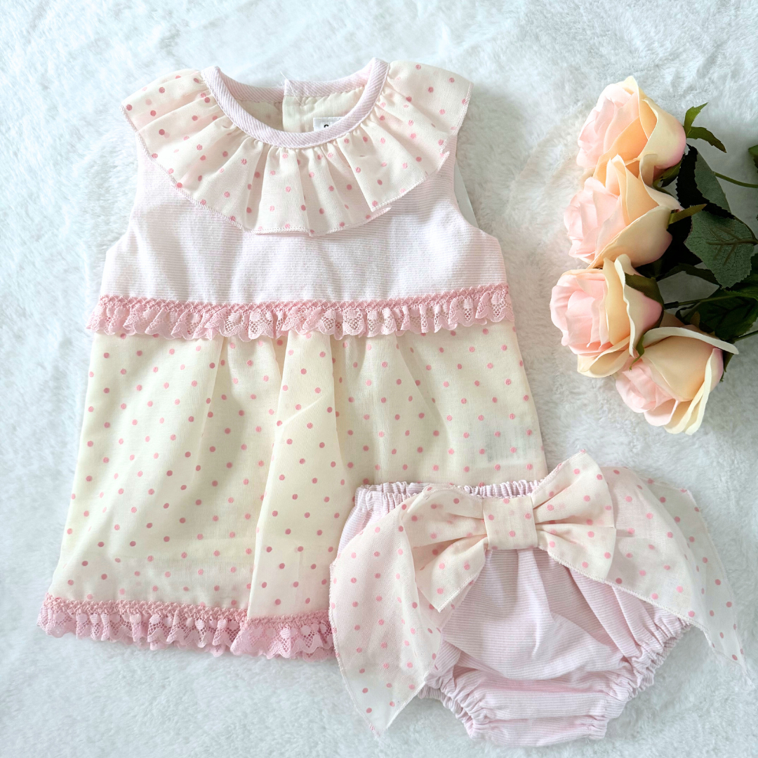 Pink and cream top and bloomers