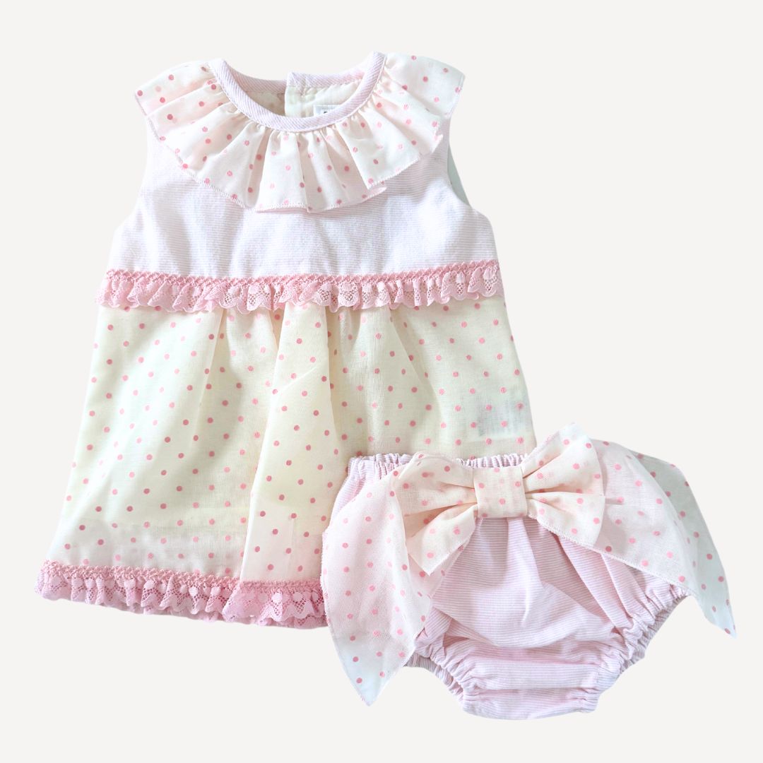 Pink and cream top and bloomers