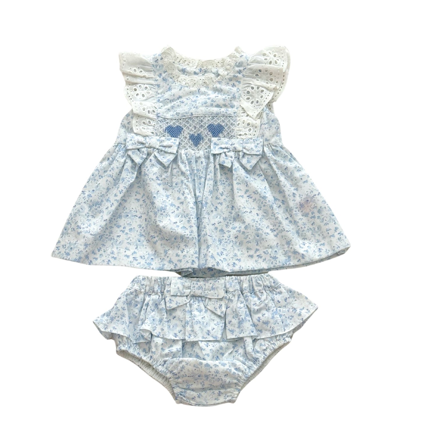 Smocked Heart Floral Jampant Set